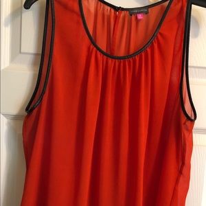 Orange and black sheer dressy tank